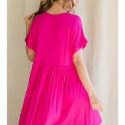 Jodifl Hot Pink Baby Doll Dress Final Sale