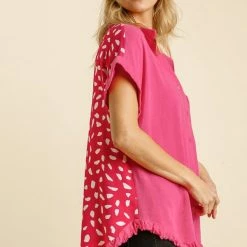 UMGEE Hot Pink Linen Dalmatian Top New Arrivals 4 UMGEE Hot Pink Linen Dalmatian Top New Arrivals