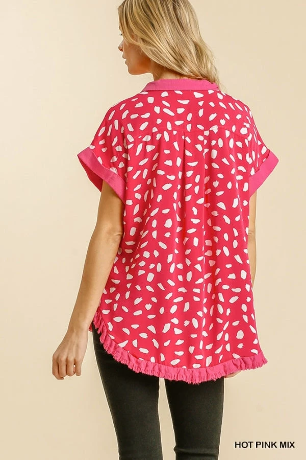 UMGEE Hot Pink Linen Dalmatian Top New Arrivals 3 UMGEE Hot Pink Linen Dalmatian Top New Arrivals