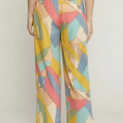 Entro Abstract Print Wide Leg Pants