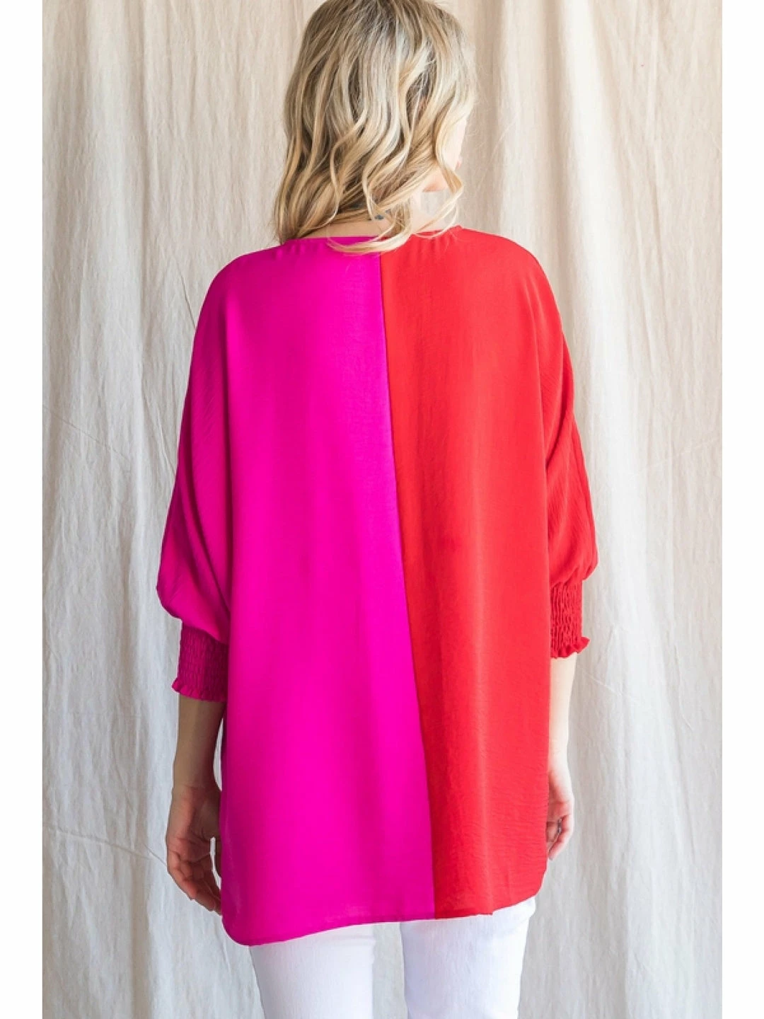 Jodifl New Arrivals Hot Pink/Red V Neck Top 4 Jodifl New Arrivals Hot Pink/Red V Neck Top