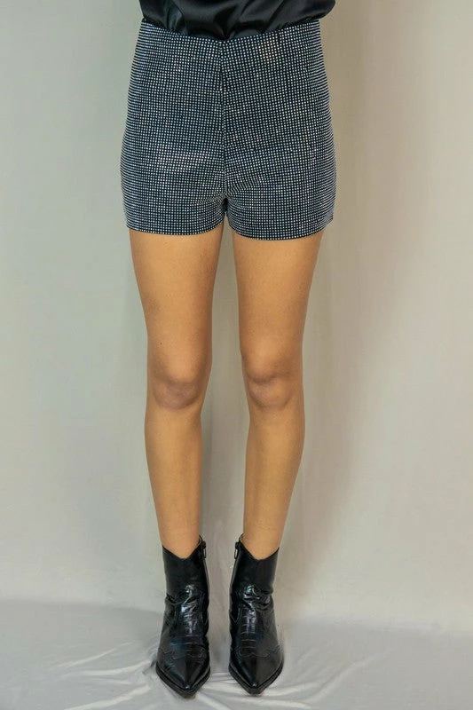 Cloudten Black Rhinestone Shorts New Arrivals 1 Cloudten Black Rhinestone Shorts New Arrivals