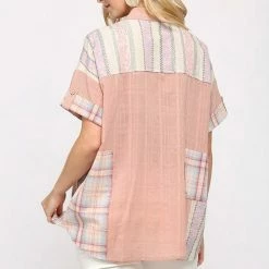 Gigio Rose Mix Button Down Top 5 Gigio Rose Mix Button Down Top