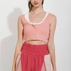 Very J New Arrivals Red Bean Color Block Active Shorts 5 Very J New Arrivals Red Bean Color Block Active Shorts