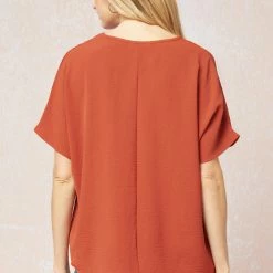 Entro Rust V Neck Top Tops