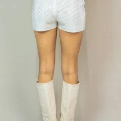 Cloudten White Rhinestone Shorts