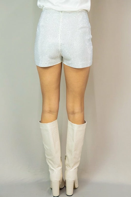 Cloudten White Rhinestone Shorts 2 Cloudten White Rhinestone Shorts