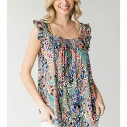 Jodifl Sage Watercolor Top