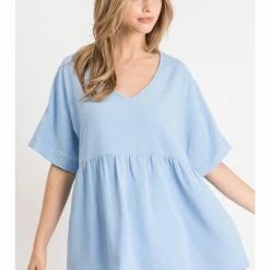 Jodifl Sky Blue Babydoll Top New Arrivals