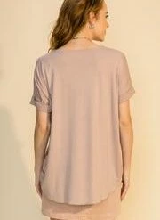 Hyfve Short Sleeve Taupe Surplice Top 7 Hyfve Short Sleeve Taupe Surplice Top