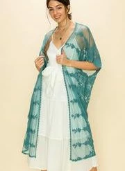 Hyfve Final Sale Teal Lace Kimono