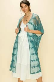 Hyfve Final Sale Teal Lace Kimono 2 Hyfve Final Sale Teal Lace Kimono
