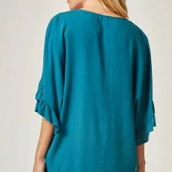 Andree By Unit Teal Ruffle Sleeve Top 15 Andree By Unit Teal Ruffle Sleeve Top