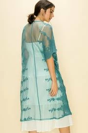 Hyfve Final Sale Teal Lace Kimono 4 Hyfve Final Sale Teal Lace Kimono