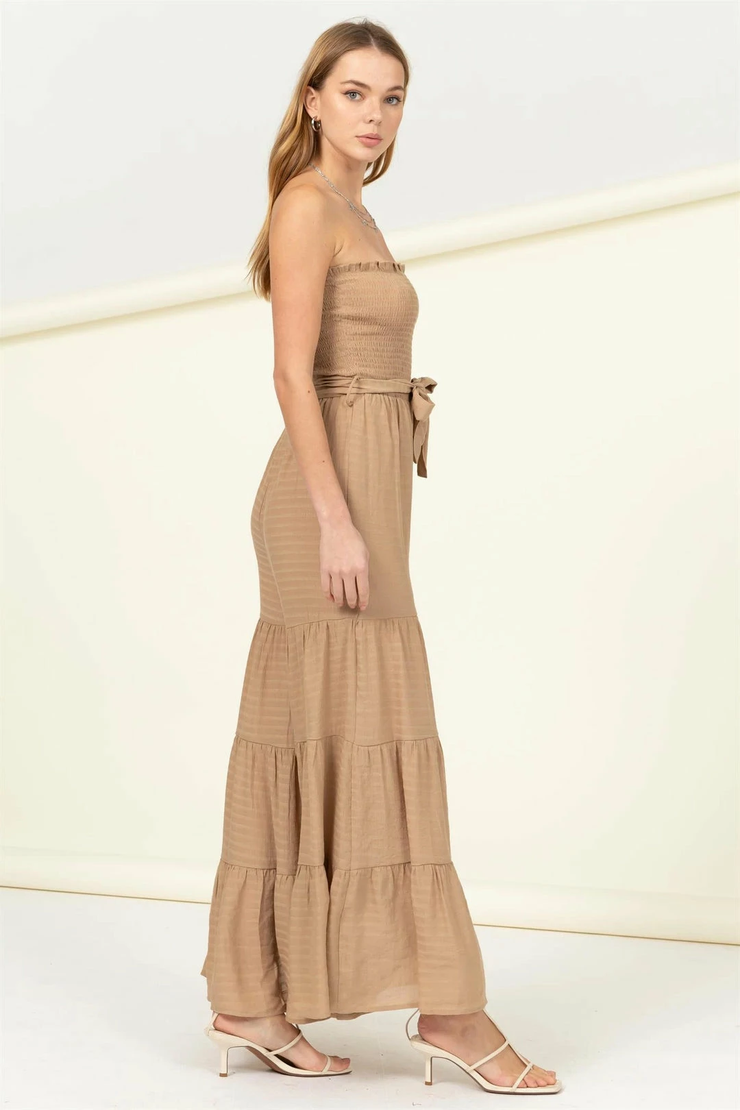 Hyfve Taupe Strapless Jumpsuit New Arrivals 2 Hyfve Taupe Strapless Jumpsuit New Arrivals