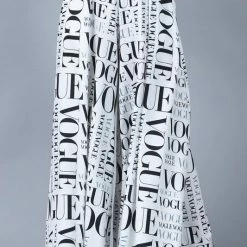 Nylon New Arrivals White Palazzo Print Pants