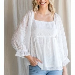 Jodifl White Leopard Babydoll Top