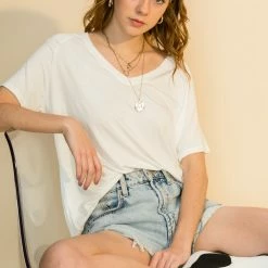 Hyfve White Comfy Tee Tops