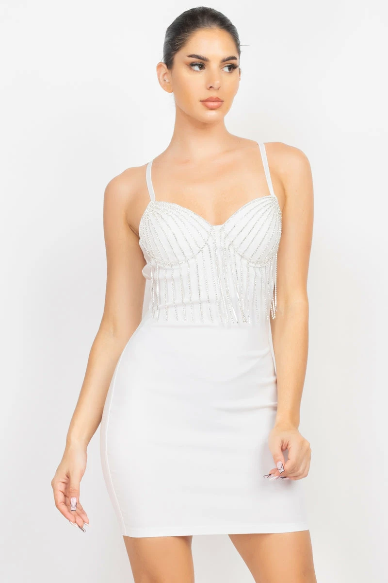 Irishbasic White Rhinestone/Fringe Dress 1 Irishbasic White Rhinestone/Fringe Dress