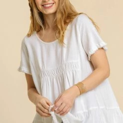 UMGEE White Linen Top
