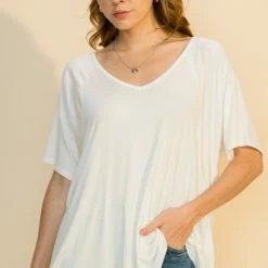 Hyfve Tops White V Neck Tee