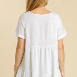 UMGEE White Linen Top