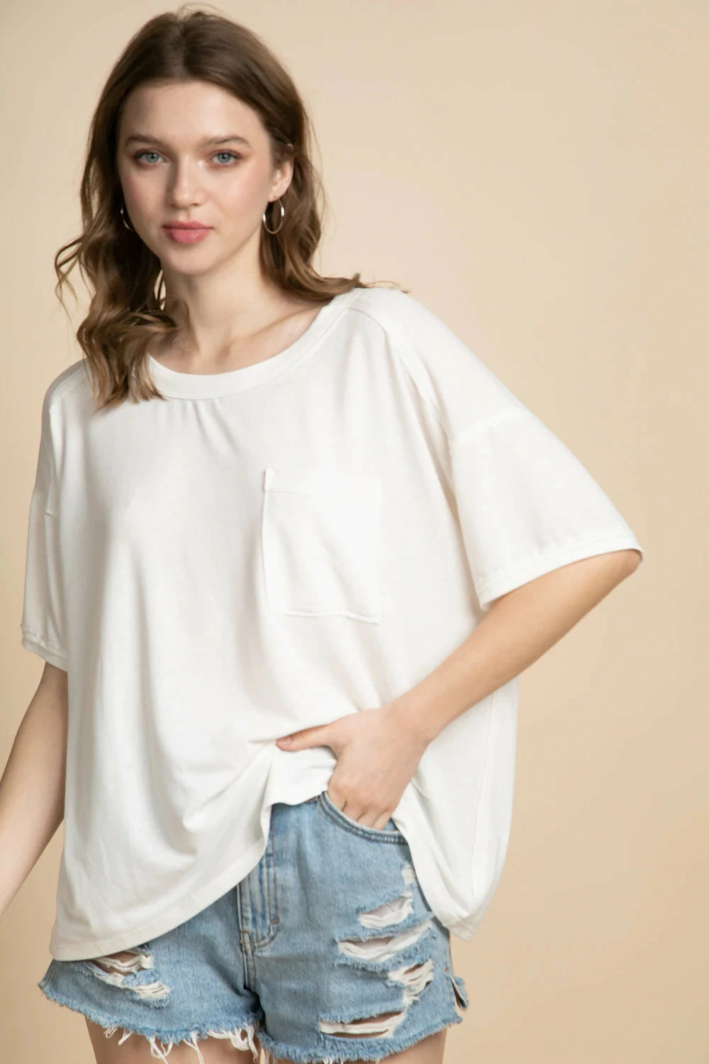 Very J White Pocket Casual Top 1 Very J White Pocket Casual Top