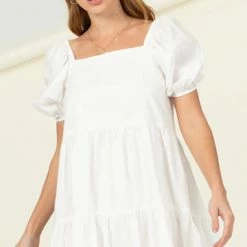 Hyfve White Ballon Sleeve Dress