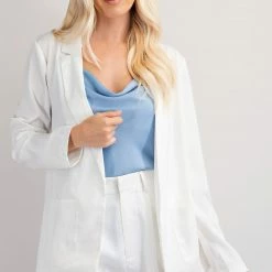 Glam New Arrivals White Boyfriend Blazer