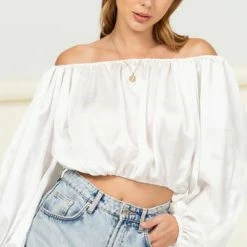 Hyfve White Off Shoulder Top New Arrivals