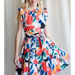 Jodifl New Arrivals Print Frill Ruffle Dress