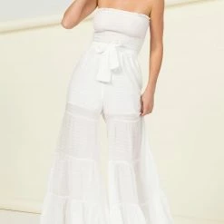Hyfve White Strapless Jumpsuit New Arrivals