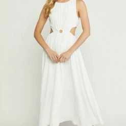 Entro New Arrivals White Midi Dress