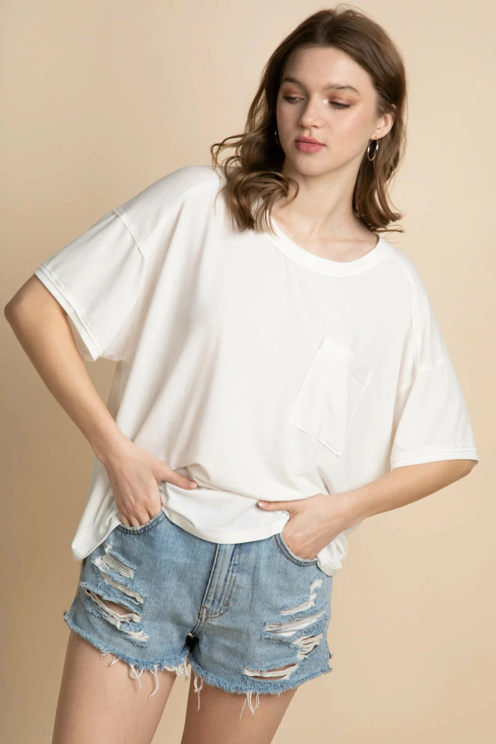 Very J White Pocket Casual Top 2 Very J White Pocket Casual Top