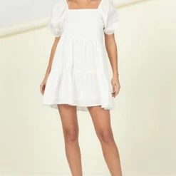 Hyfve White Ballon Sleeve Dress 5 Hyfve White Ballon Sleeve Dress
