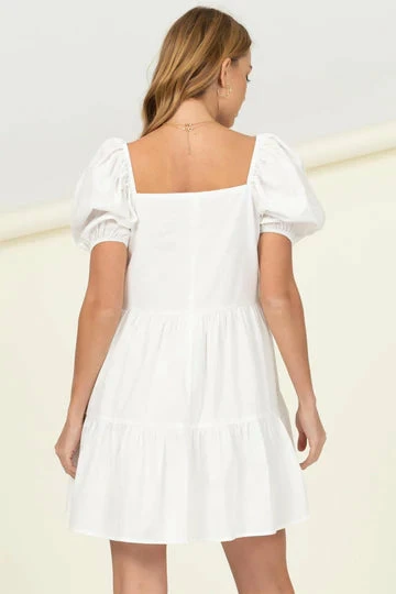Hyfve White Ballon Sleeve Dress 2 Hyfve White Ballon Sleeve Dress