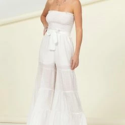 Hyfve White Strapless Jumpsuit New Arrivals