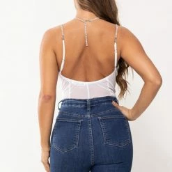 Fashion Wildcat White Rhinestone Bodysuit