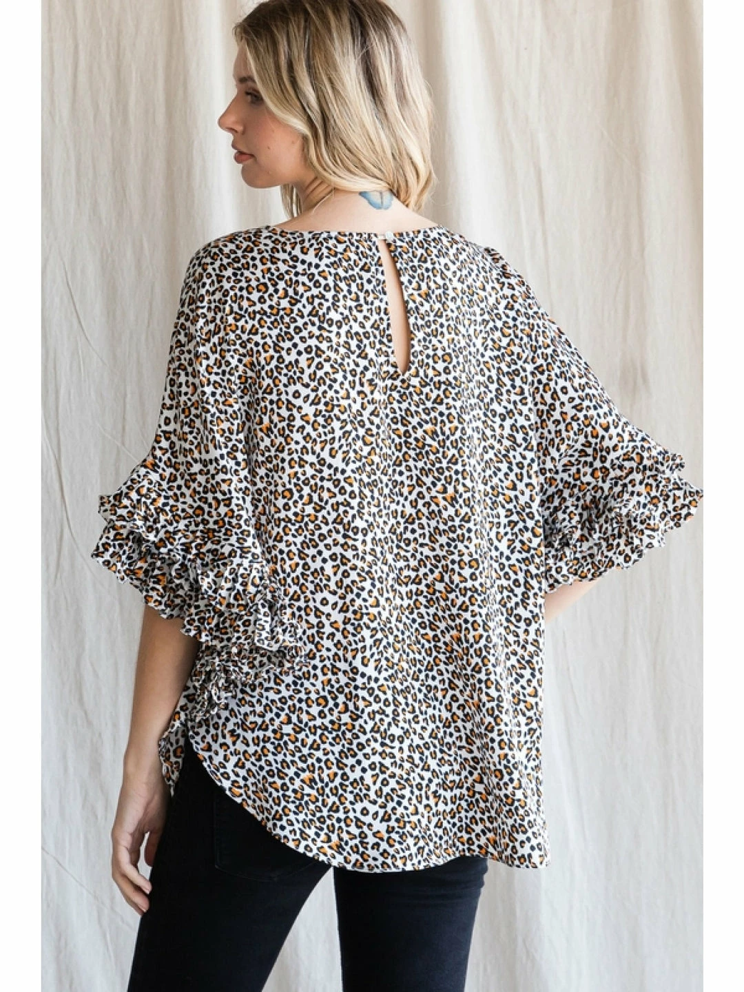 Jodifl New Arrivals Leopard Pleated Sleeve Top 2 Jodifl New Arrivals Leopard Pleated Sleeve Top