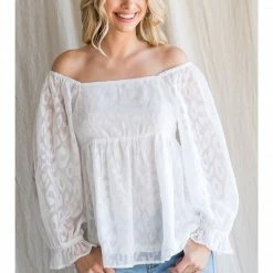 Jodifl White Leopard Babydoll Top