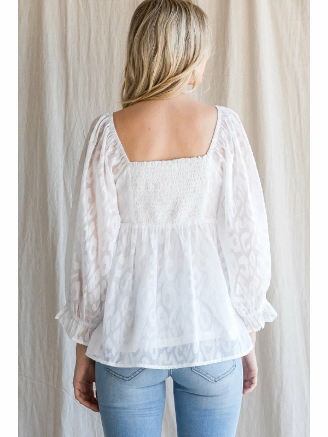 Jodifl White Leopard Babydoll Top 3 Jodifl White Leopard Babydoll Top