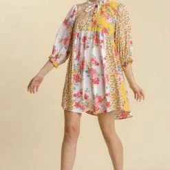UMGEE New Arrivals Mixed Floral Print Dress