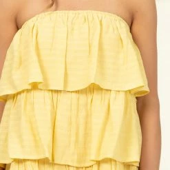 Hyfve New Arrivals Yellow Ruffle Strapless Dress 7 Hyfve New Arrivals Yellow Ruffle Strapless Dress