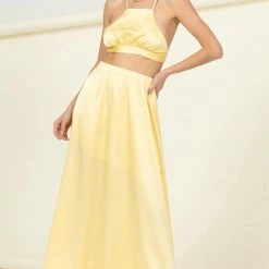 Hyfve Yellow Satin 2 Piece Set