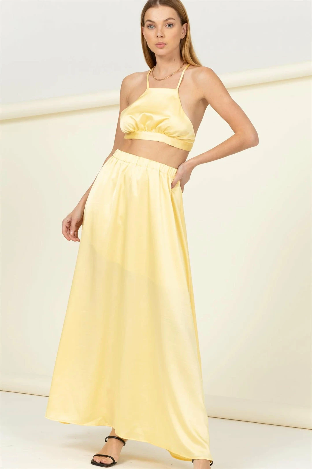 Hyfve Yellow Satin 2 Piece Set 1 Hyfve Yellow Satin 2 Piece Set