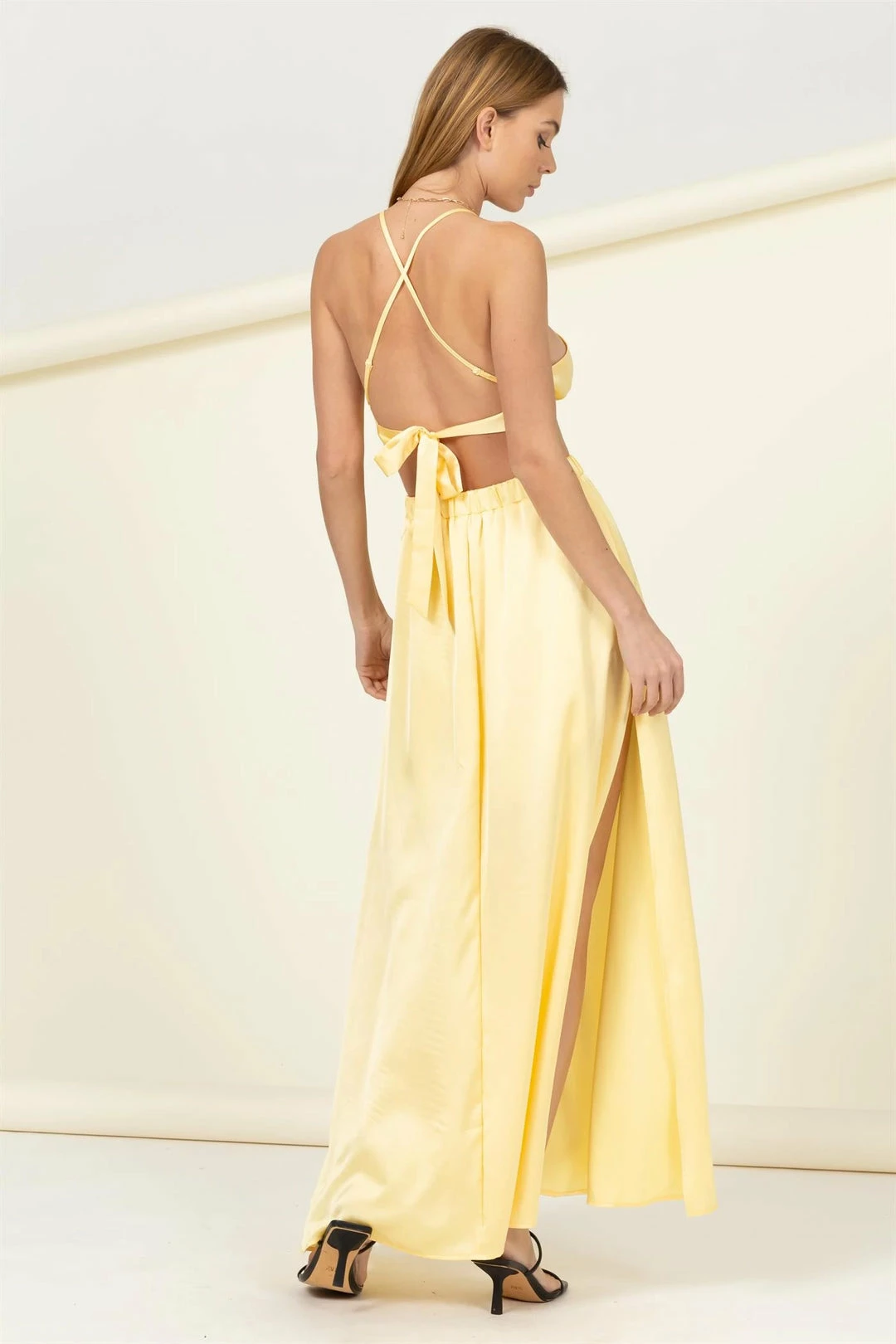 Hyfve Yellow Satin 2 Piece Set 3 Hyfve Yellow Satin 2 Piece Set