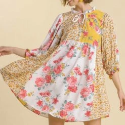 UMGEE New Arrivals Mixed Floral Print Dress